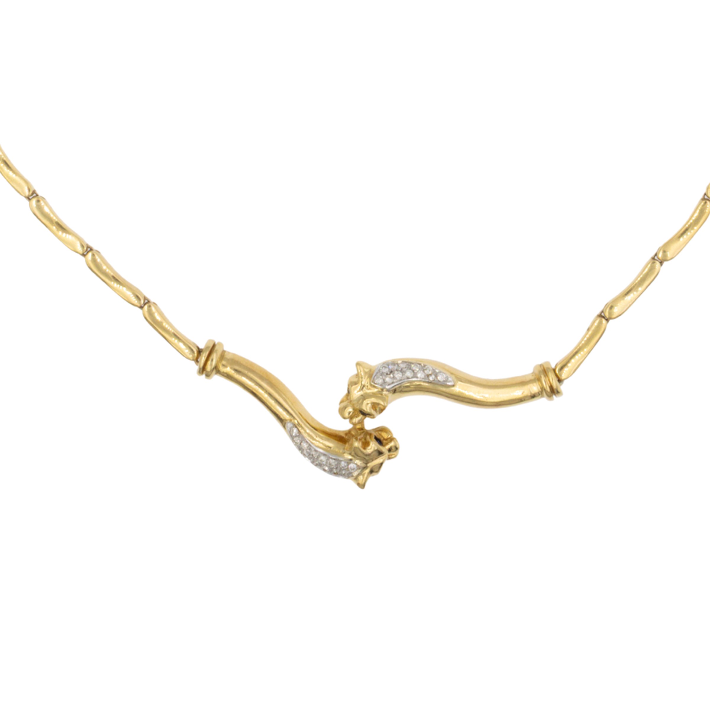 Collana pantere in oro giallo 18kt e diamanti