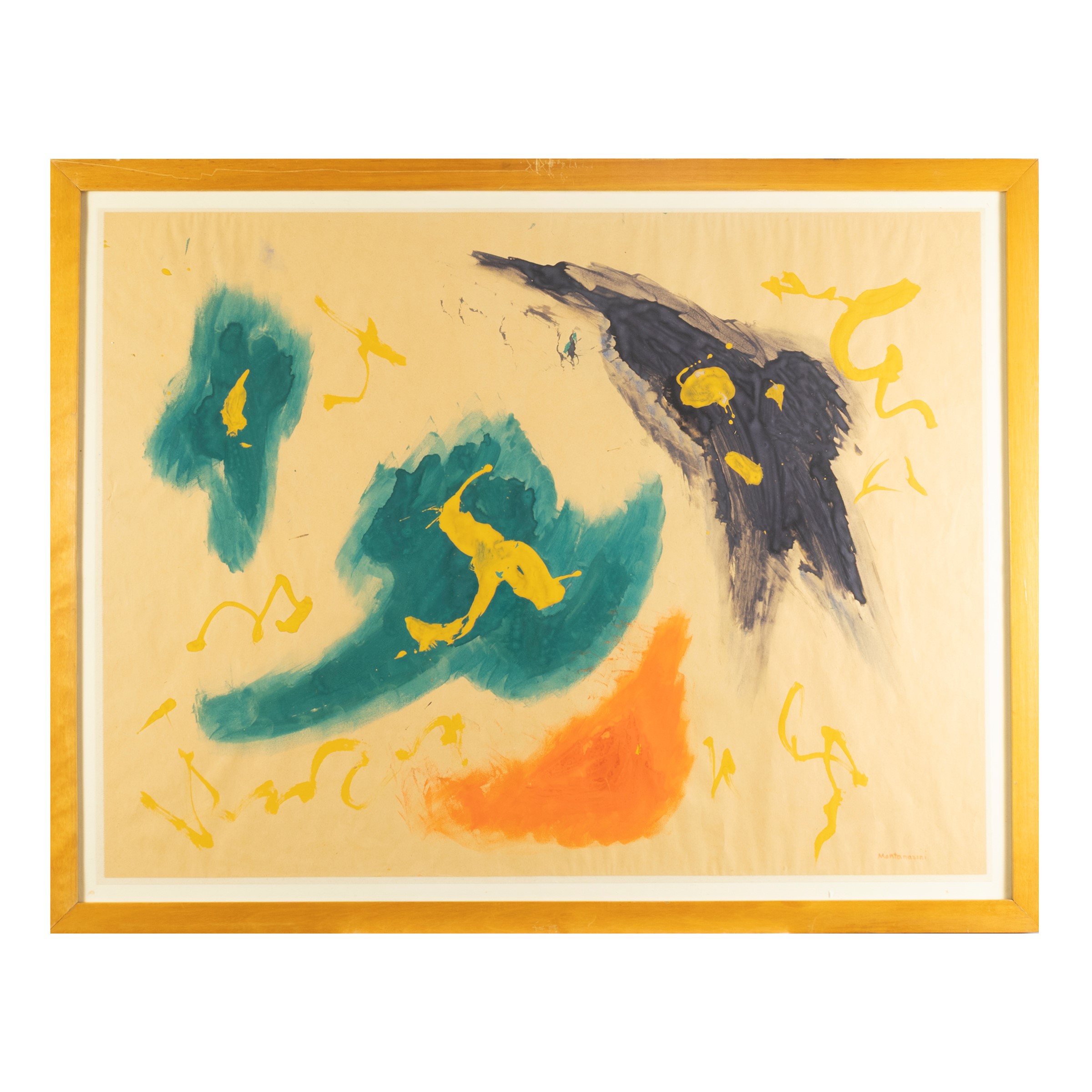 Luigi Montanarini - Senza titolo, gouache su carta entro cornice