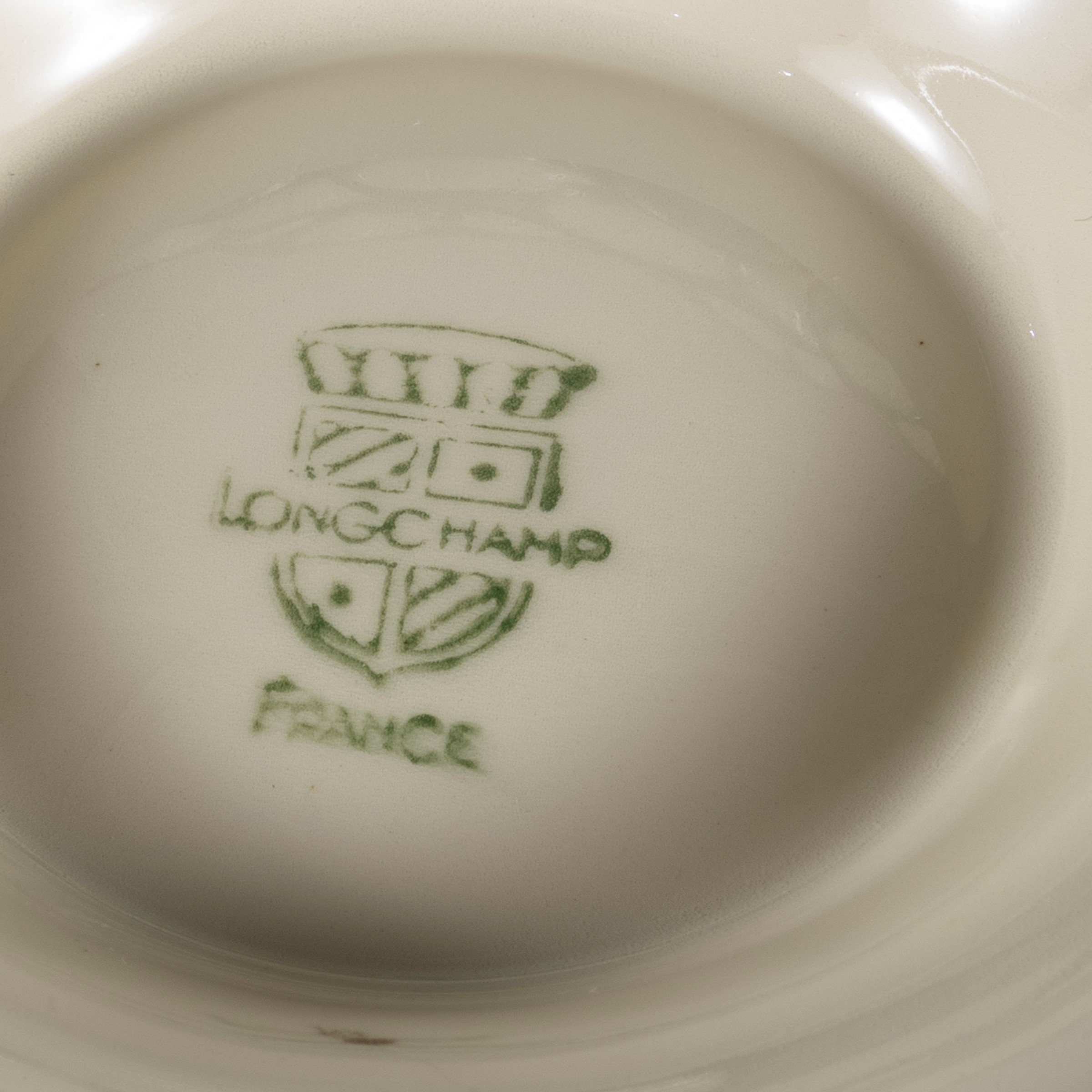 Longchamp, sei piatti da ostriche in ceramica smaltata