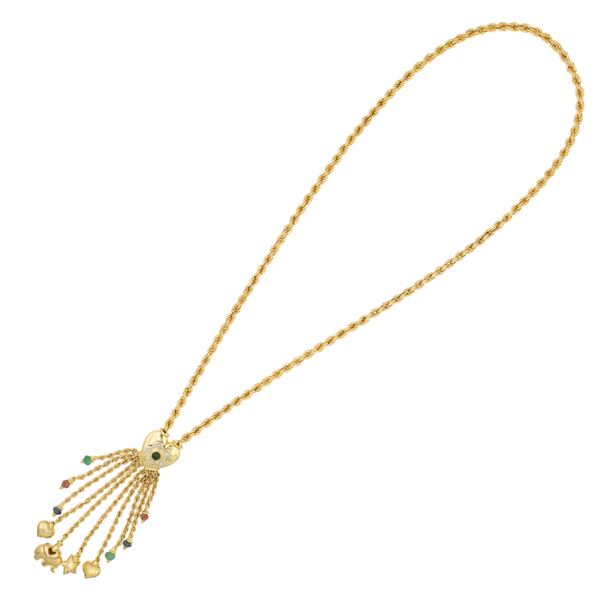 Lunga collana in oro giallo 18kt a torchon