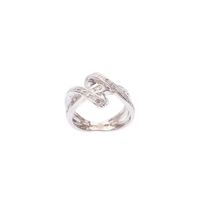 Anello, oro bianco 18 kt con diamanti taglio brillante