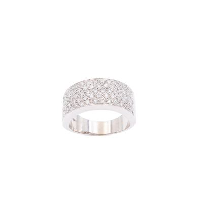 Anello a fascia, oro bianco 18 kt, diamanti