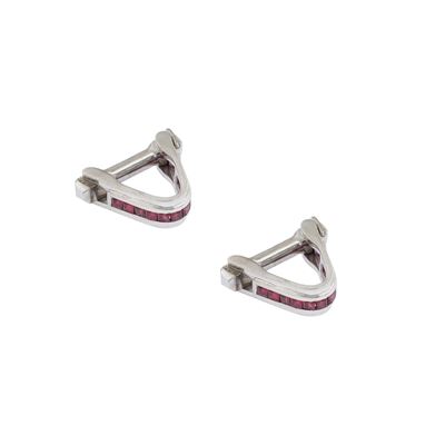 Gemelli in Oro Bianco 18kt e Rubini