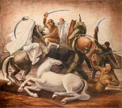Battaglia della Campagna del Nordafrica, tempera su tela