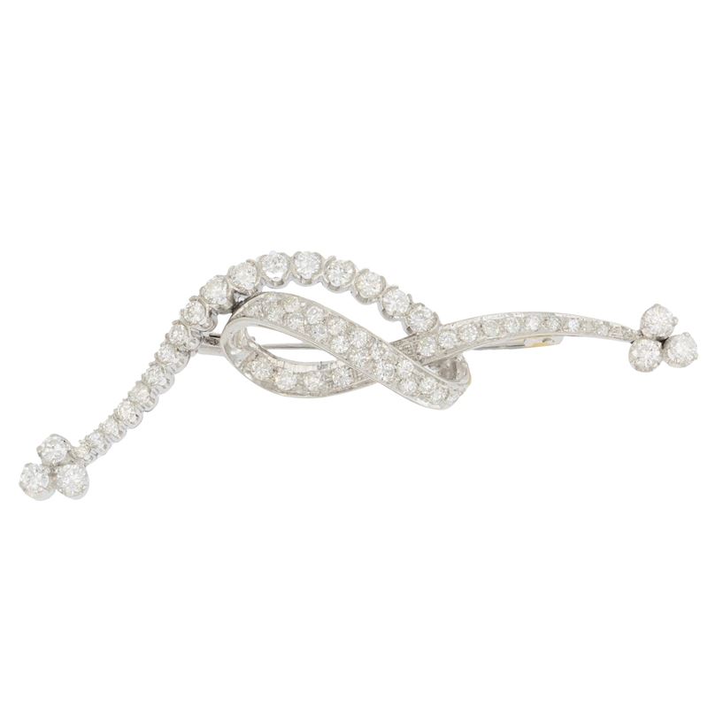 Spilla in Oro Bianco 18kt e Diamanti