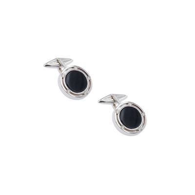 Gemelli in Oro Bianco 18kt Onice Nero e Diamanti