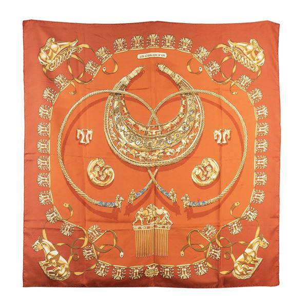 Hermès - foulard vintage collezione Les Cavaliers d'Or