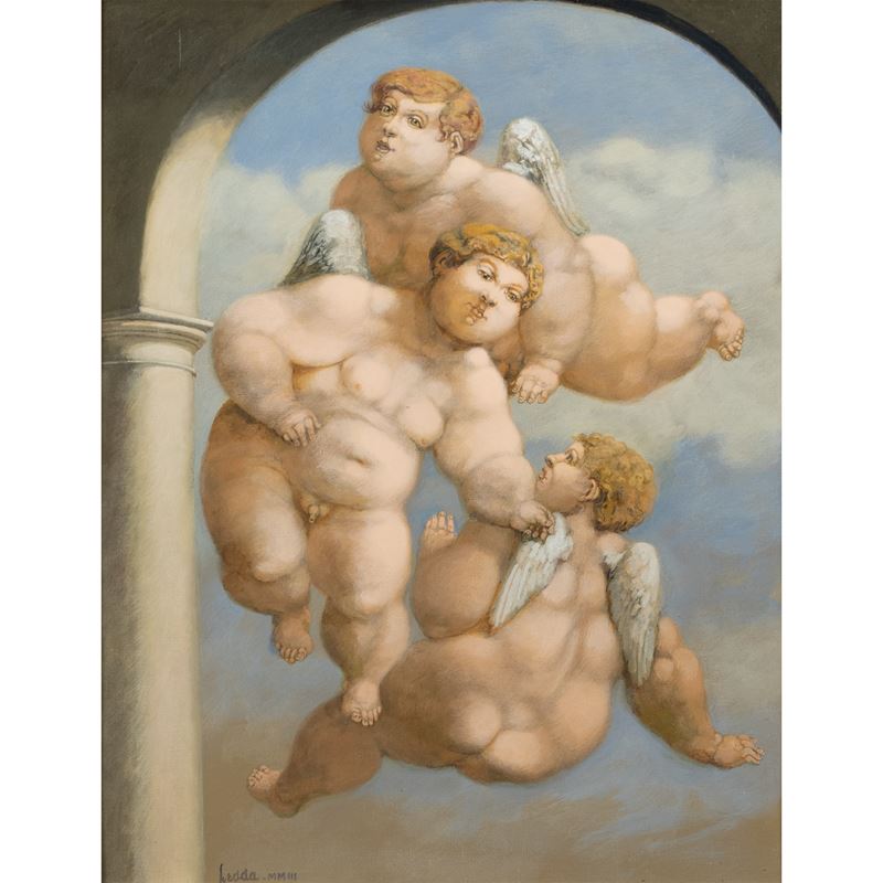 Carlos José Ledda - El Juego (2003), olio su cartoncino