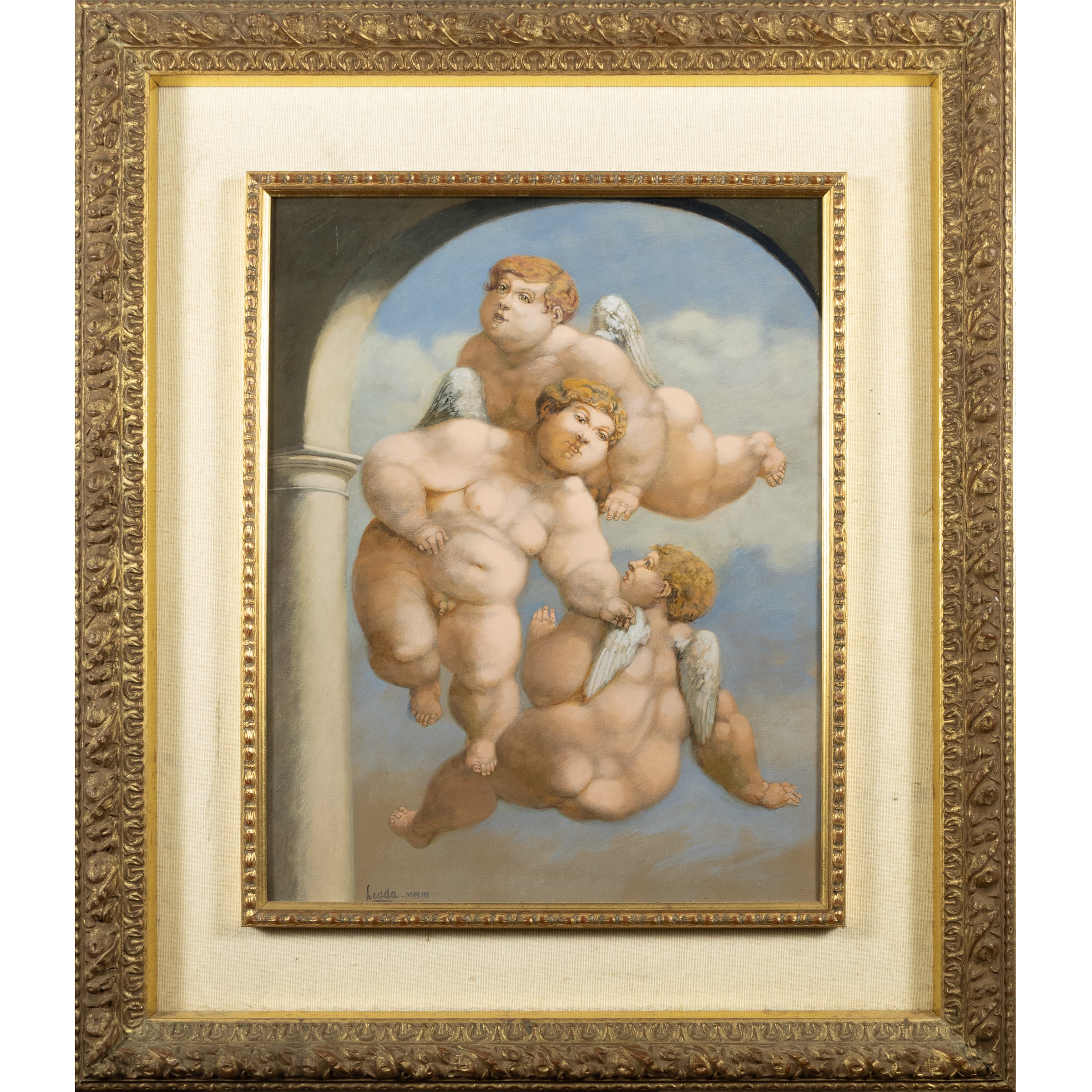 Carlos José Ledda - El Juego (2003), olio su cartoncino