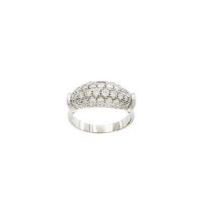 Anello a Ponte in Oro Bianco 18kt e Diamanti