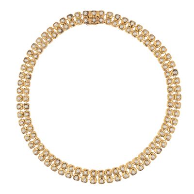 Masella, Collana a fascia morbida in oro giallo 18kt con diamanti