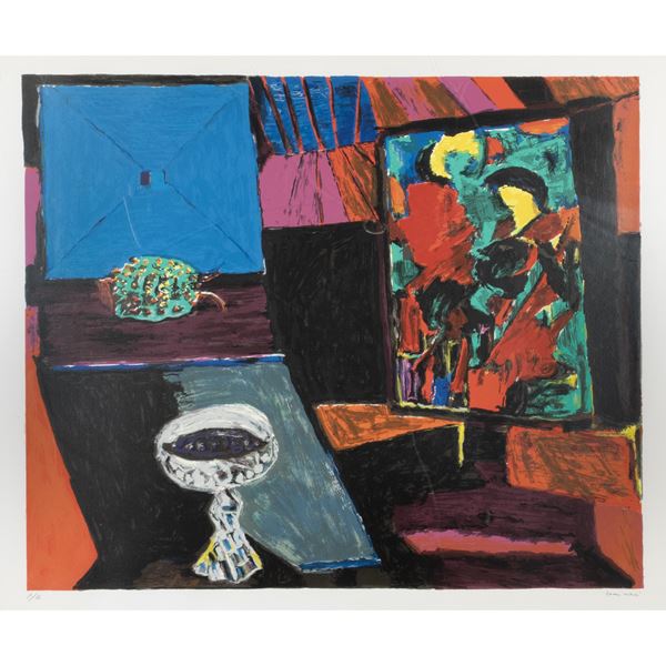 Bruno Cassinari - "Interior with still life"