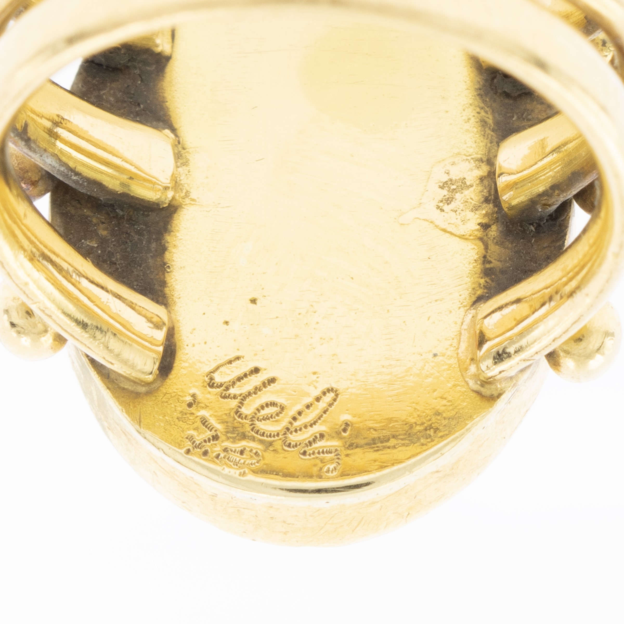 Massimo Maria Melis, Anello da sigillo in oro giallo 18kt con diaspro, Roma 1972