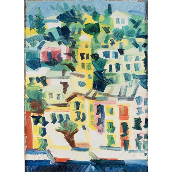 Athos Faccincani - "Landscape with houses"