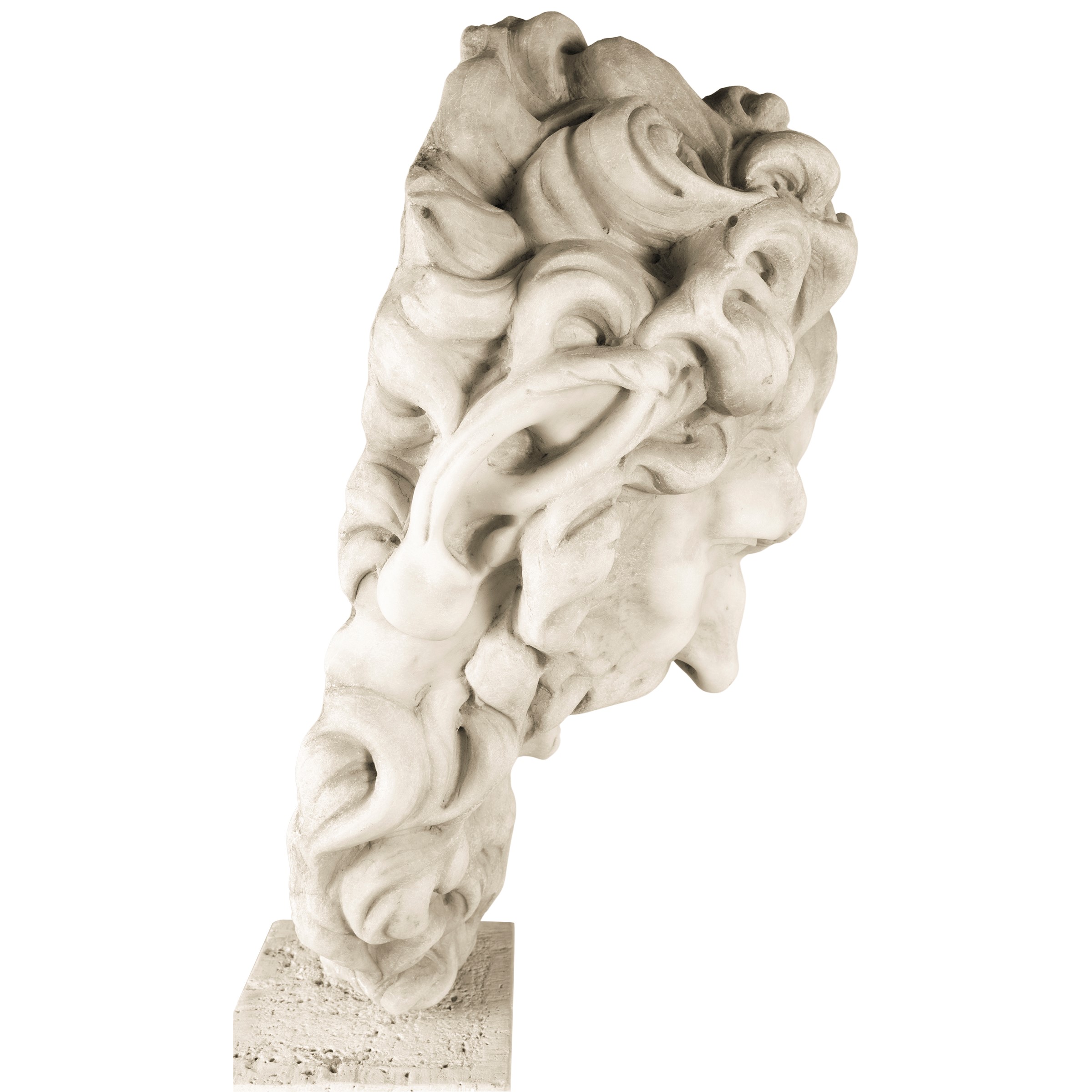 Mascherone in marmo statuario bianco di Carrara