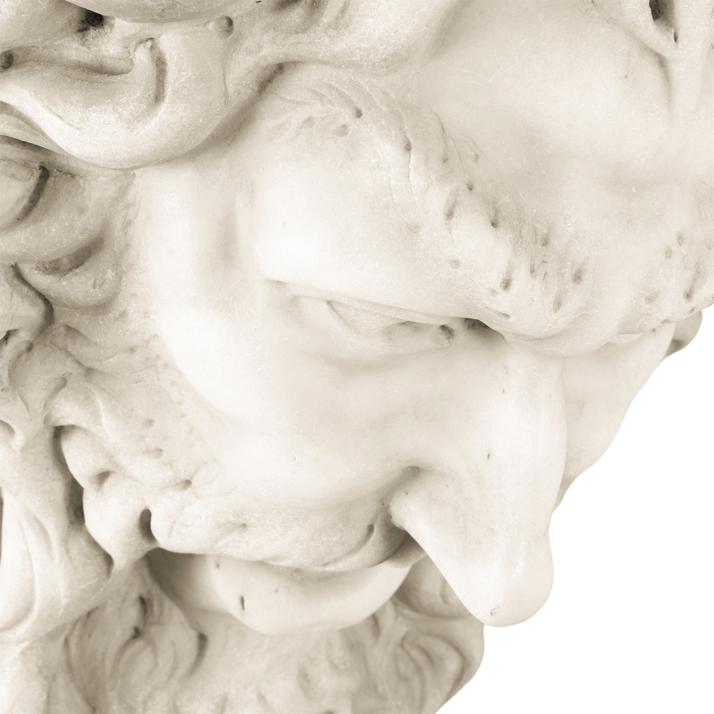 Mascherone in marmo statuario bianco di Carrara