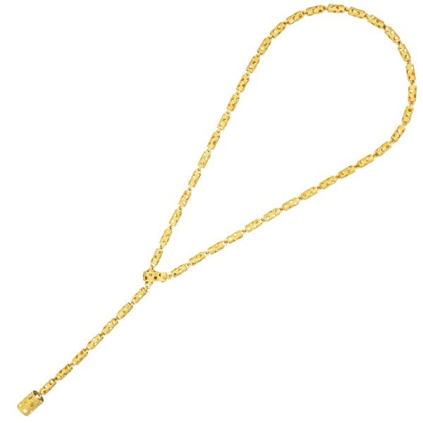 lunga collana con pendente in oro giallo 18kt