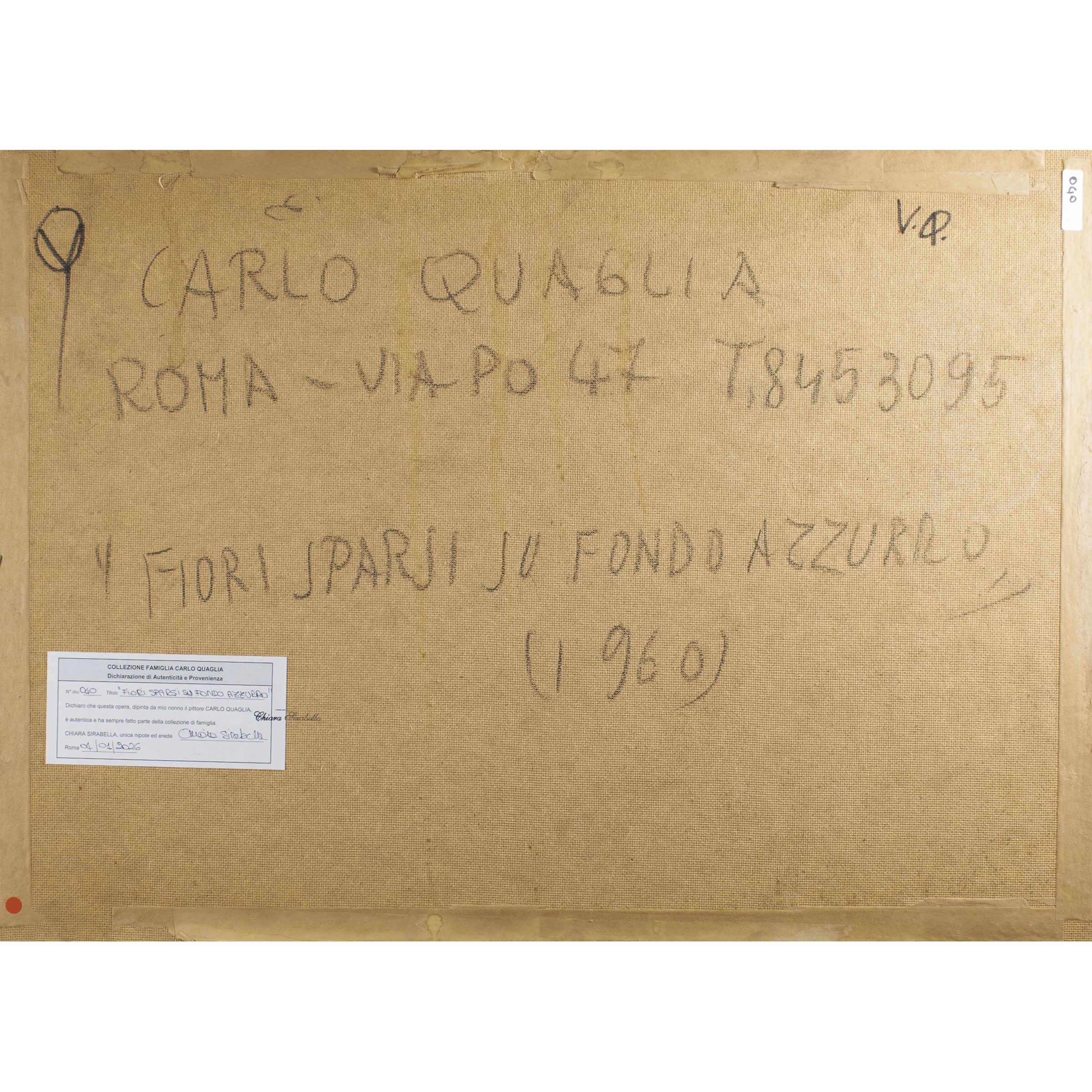 "Fiori sparsi su fondo azzurro"