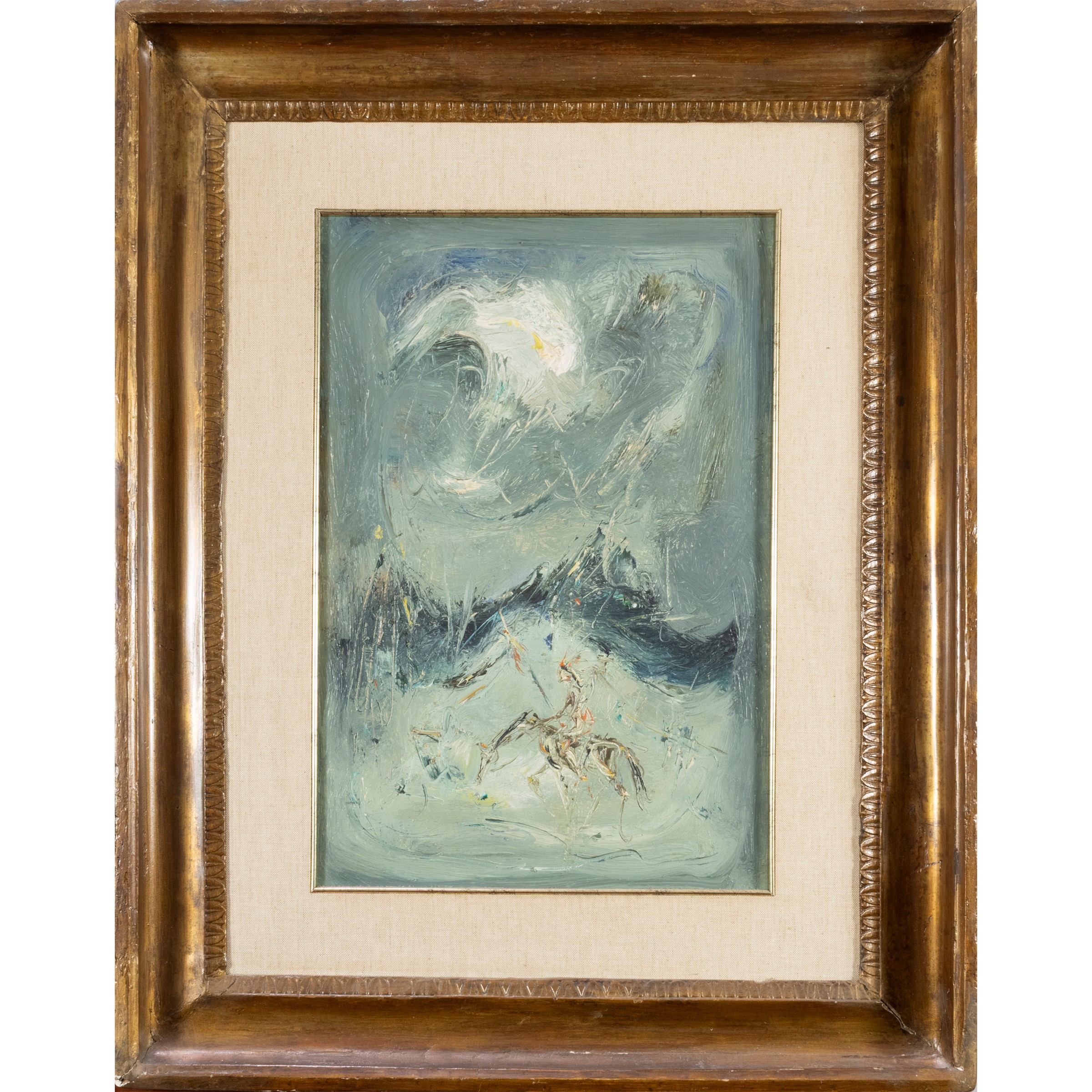 Giovanni Stradone - Indiano nella notte, olio su tela