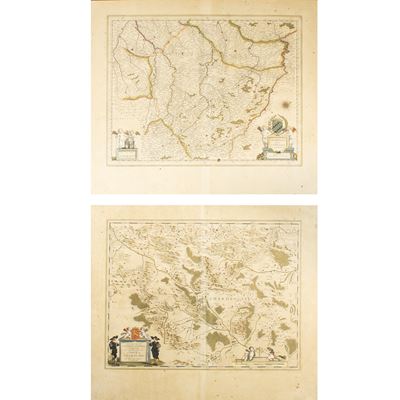Willem Janszoon Blaeu, Les environs de l'Estang De Longpendv - Incisioni colorate all'acquerello,...