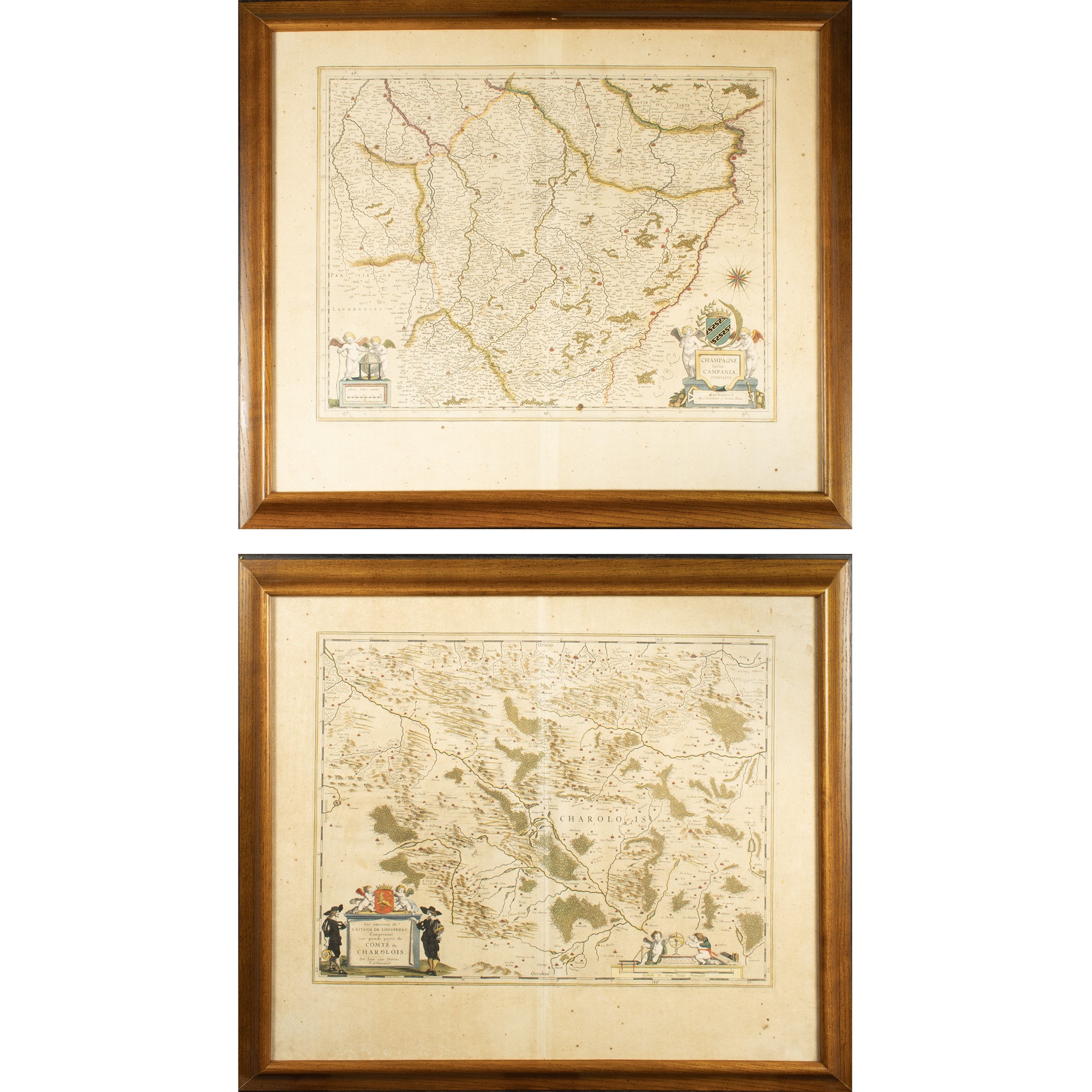 Willem Janszoon Blaeu, Les environs de l'Estang De Longpendv - Incisioni colorate all'acquerello,...