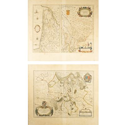 Willem Janszoon Blaeu, Carte du Bourdelois, du pays de Medoc et de la prévosté de Born, incisioni...