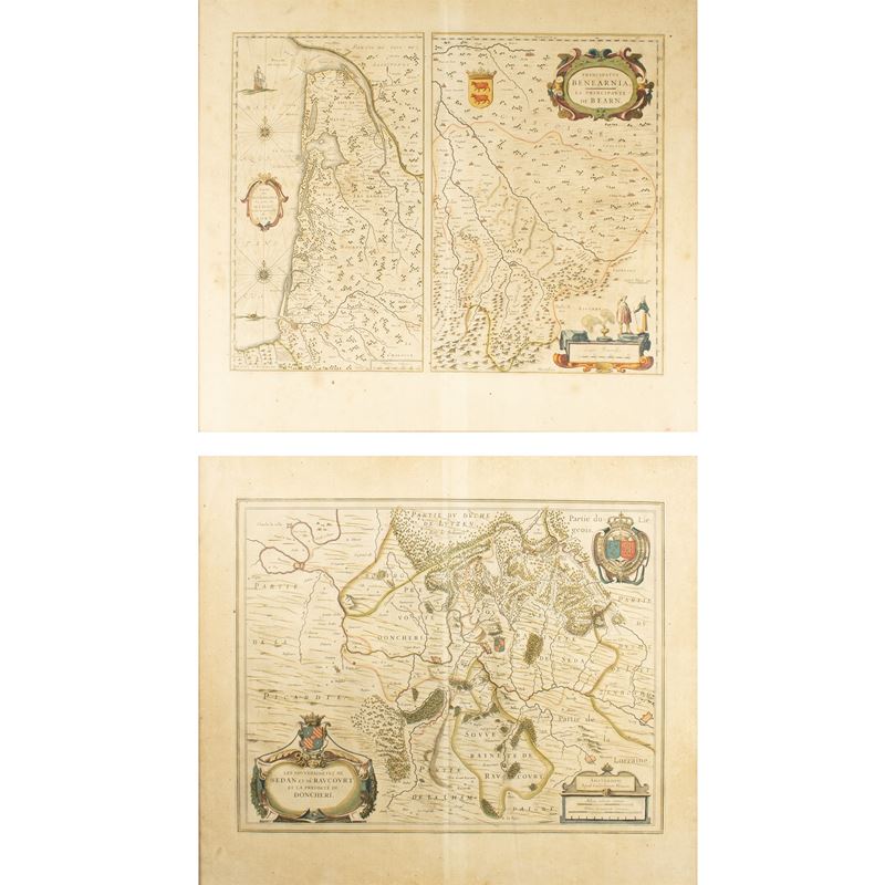 Willem Janszoon Blaeu, Carte du Bourdelois, du pays de Medoc et de la prévosté de Born, incisioni...