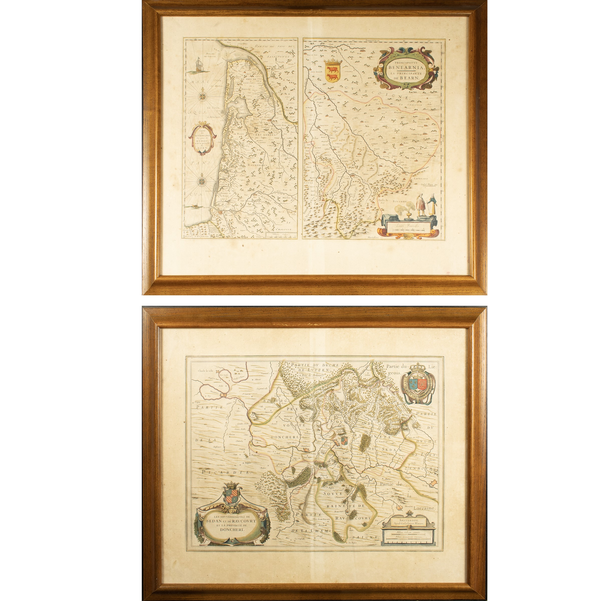 Willem Janszoon Blaeu, Carte du Bourdelois, du pays de Medoc et de la prévosté de Born, incisioni...