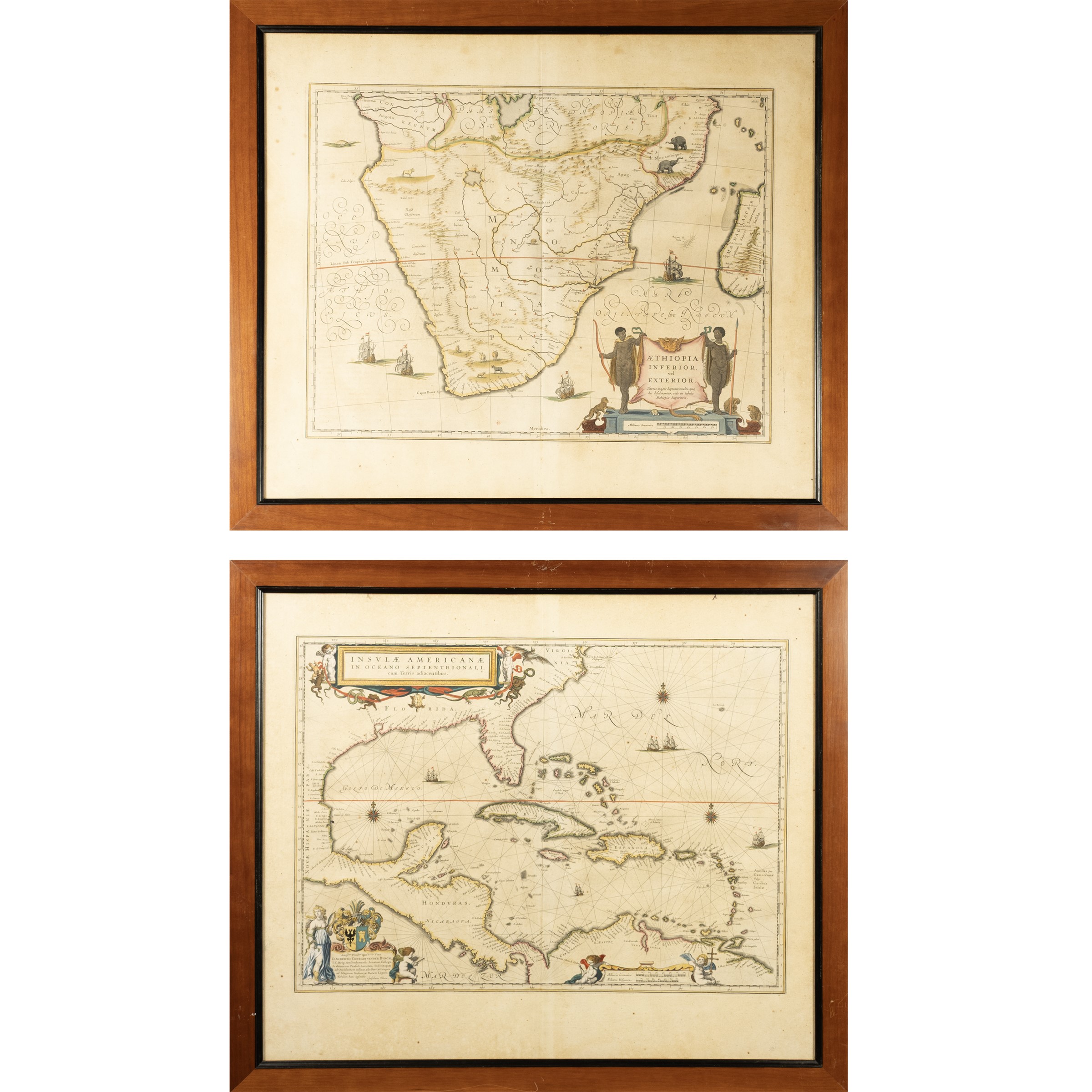 Willem Janszoon Blaeu, Aethiopia inferior vel exterior - Insulae Americanae in Oceano Septentrion...