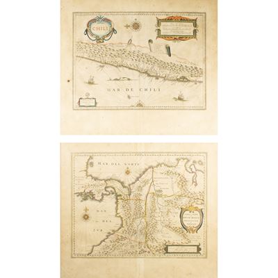 Willem Janszoon Blaeu, Terra Firma et Novum Regnum Granatense et Popayan - Chili, coppia di incis...