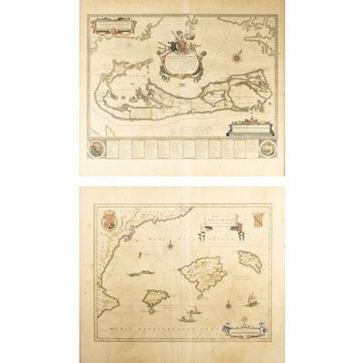 Willem Janszoon Blaeu, Mappa aestivarum insularum, Barmudas, incisioni colorate all'acquerello