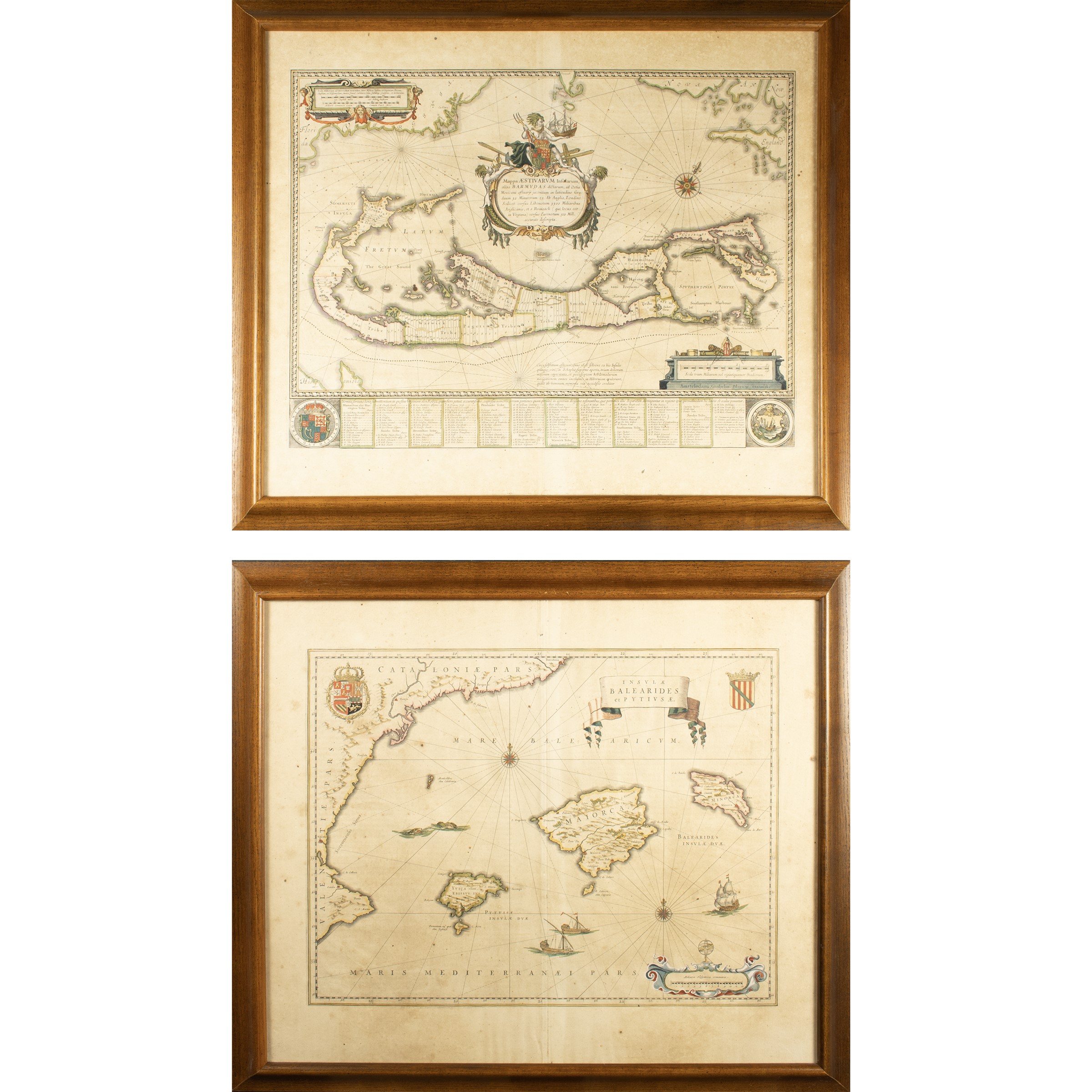 Willem Janszoon Blaeu, Mappa aestivarum insularum, Barmudas, incisioni colorate all'acquerello
