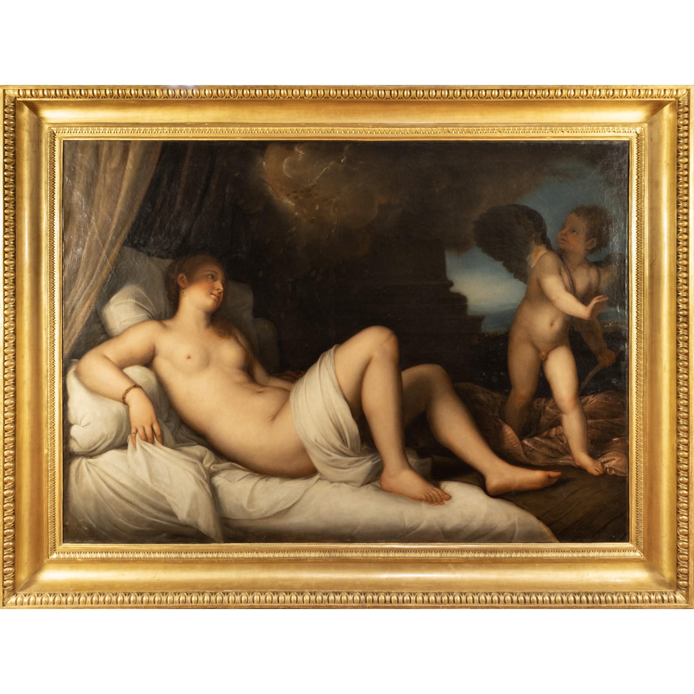 Tiziano Vecellio, Danae e la pioggia d'oro, olio su tela