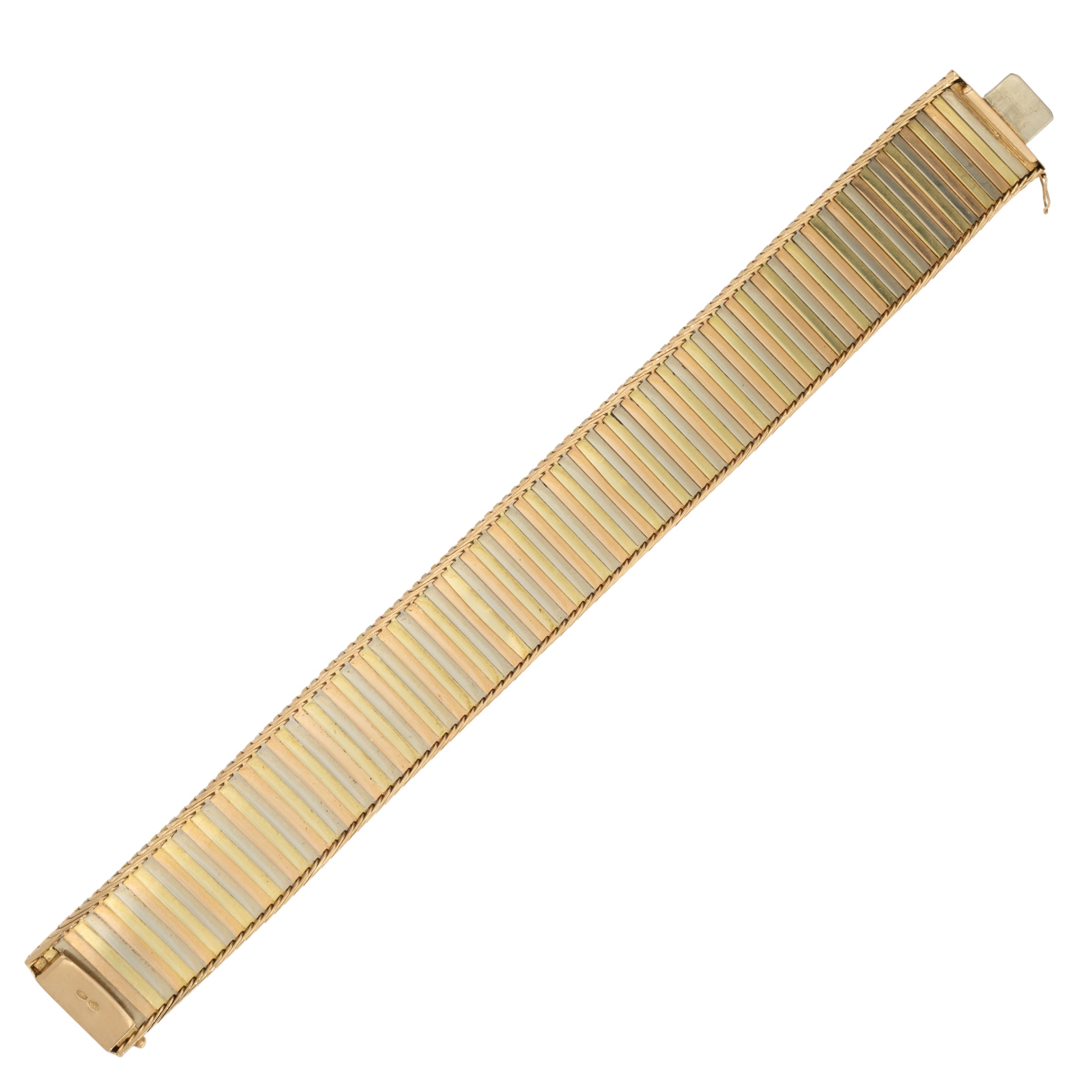 Bracciale a motivo di squame in oro a tre colori 18kt