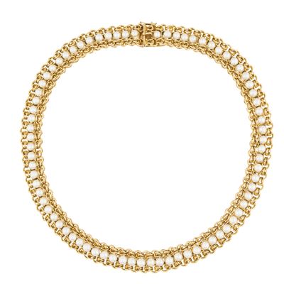 Girocollo in oro giallo 18kt con perle coltivate