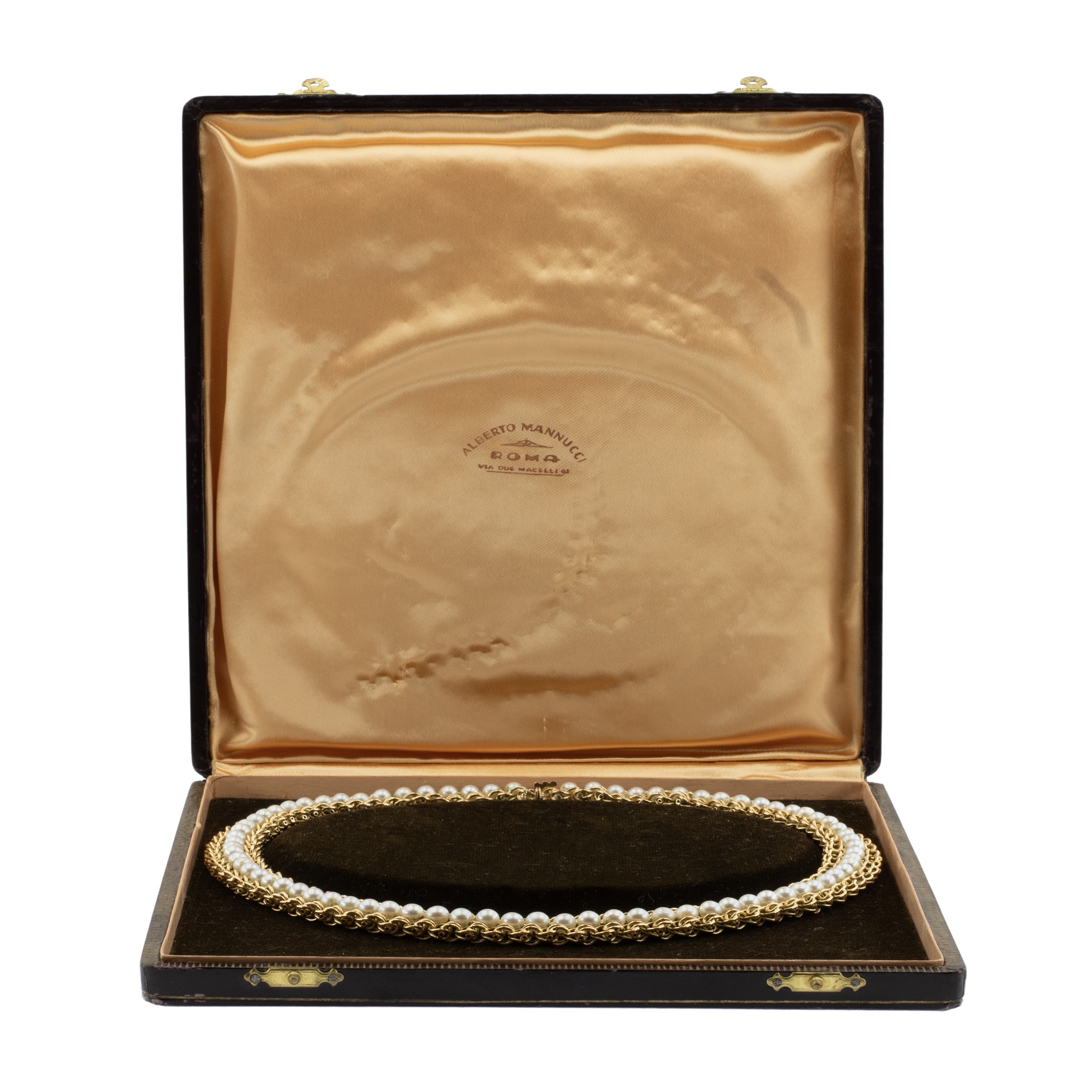 Girocollo in oro giallo 18kt con perle coltivate