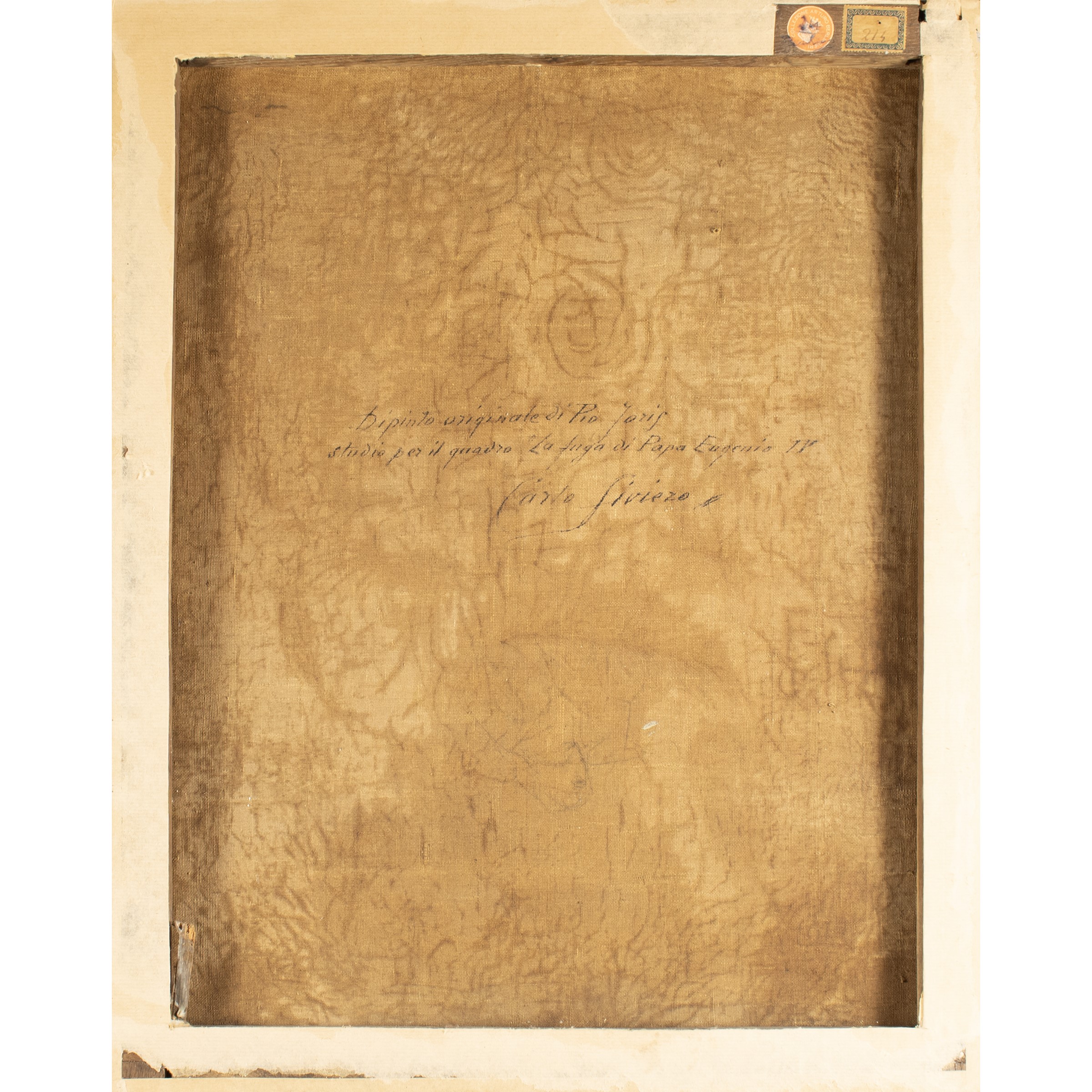 Pio Joris, Studio per il dipinto 'La Fuga di Papa Eugenio IV', olio su tela, 1883