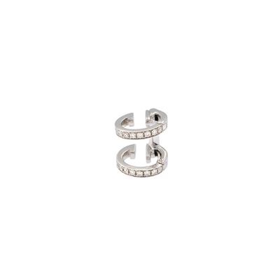 Earcuff collezione Berbere 2-row in oro bianco 18kt e diamanti