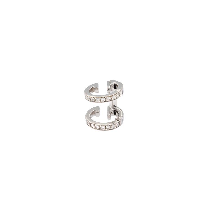 Repossi - Earcuff collezione Berbere 2-row in oro bianco 18kt e diamanti