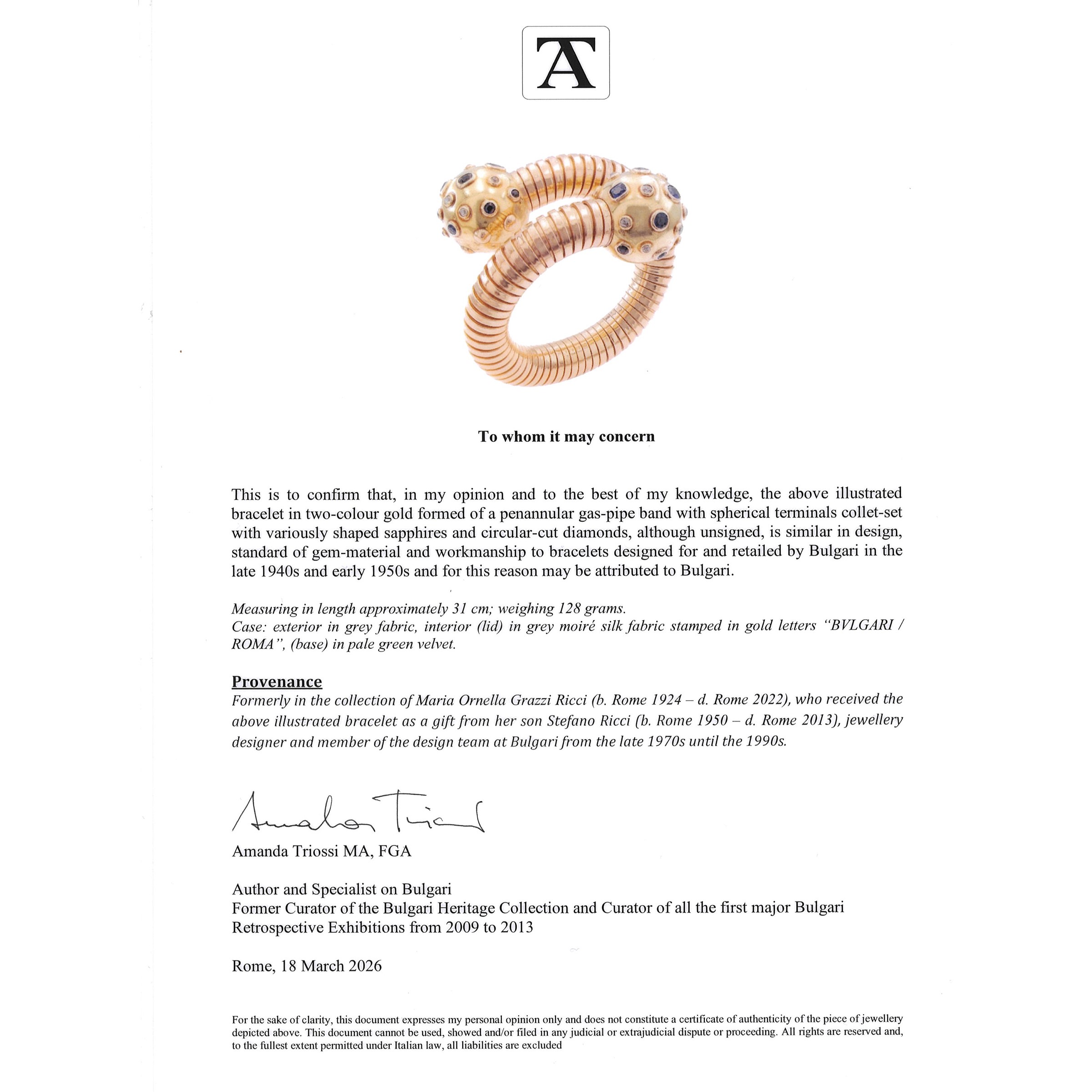 attribuito, bracciale Retro' tubogas