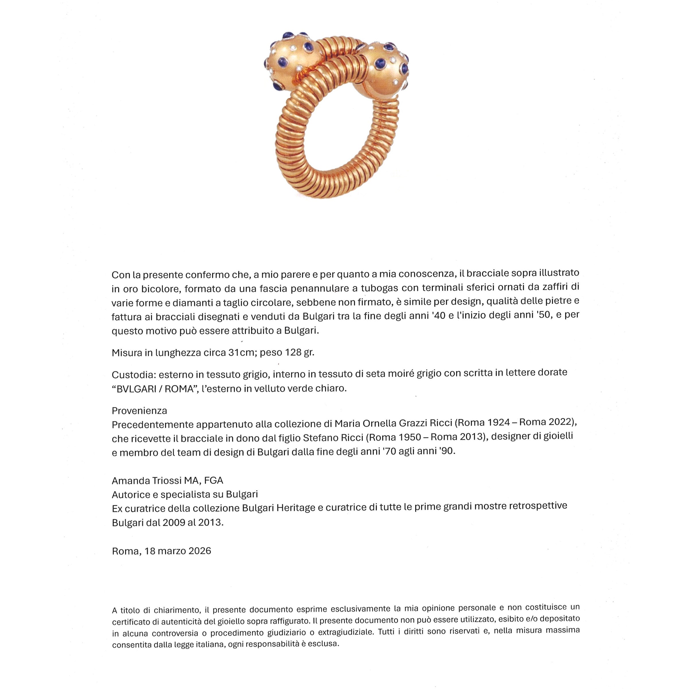 attribuito, bracciale Retro' tubogas