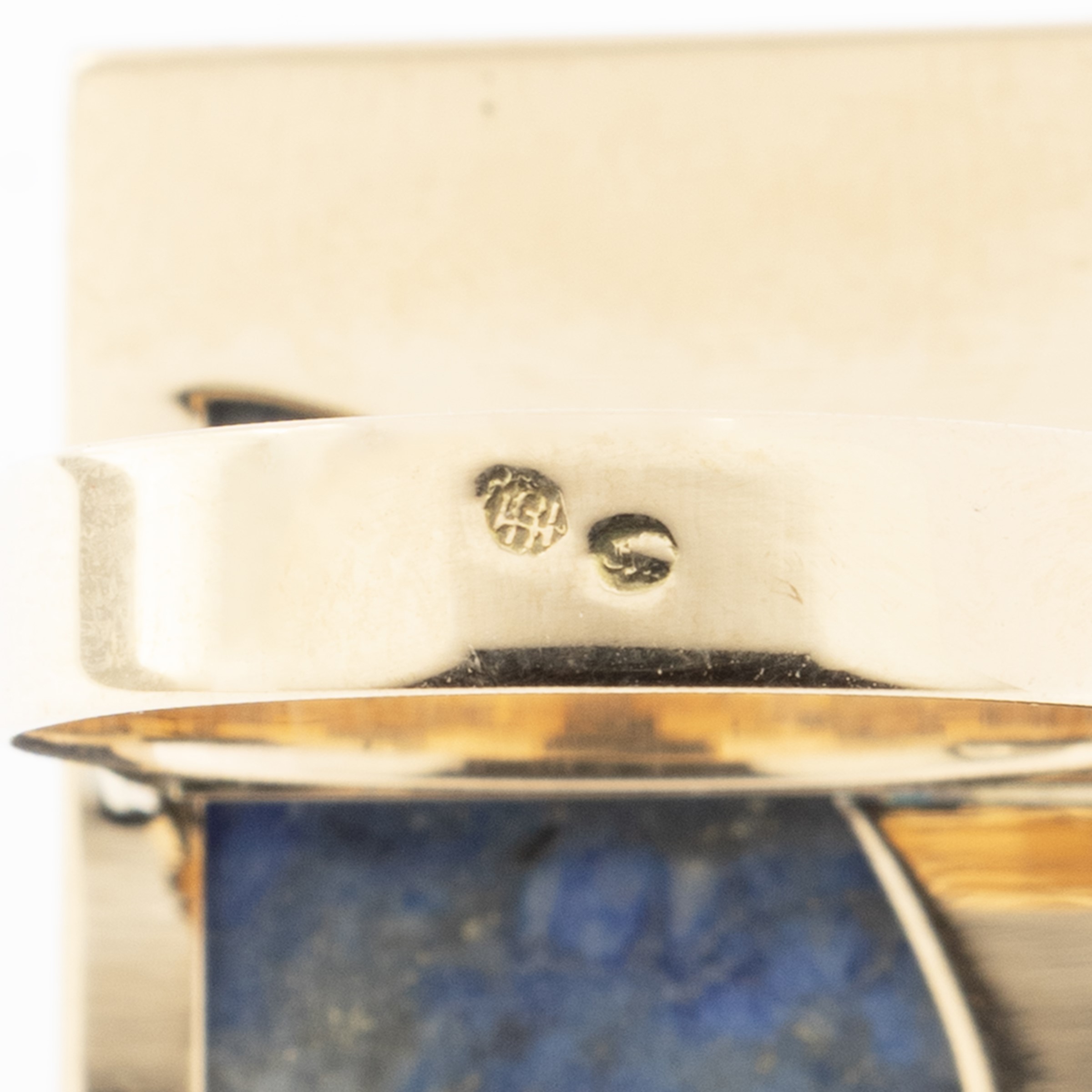 HH Jewels, Anello quadrato in oro giallo 18kt con lapislazzulo