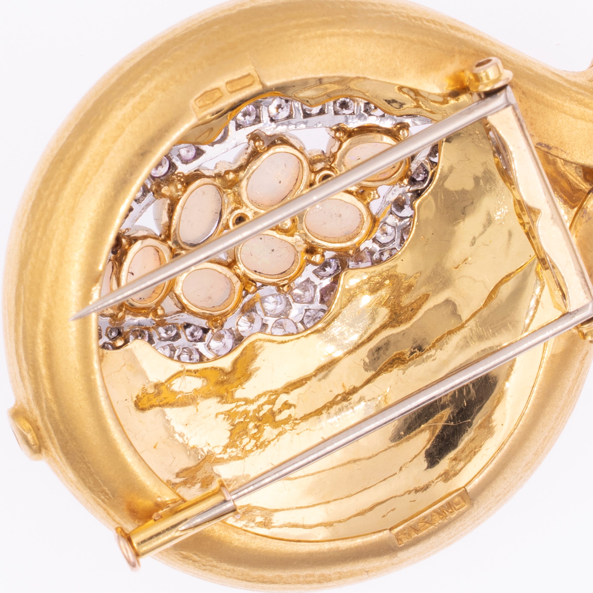 Spilla melograno in oro giallo a due colori 18kt