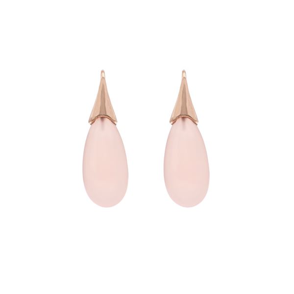 9kt rose gold and pink chalcedony pendant earrings  - Auction JEWELS AND WATCHES WEB LIVE - Colasanti Casa d'Aste