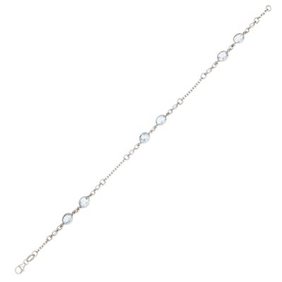 Bracciale in Oro Bianco 18kt Acquamarine e Diamanti