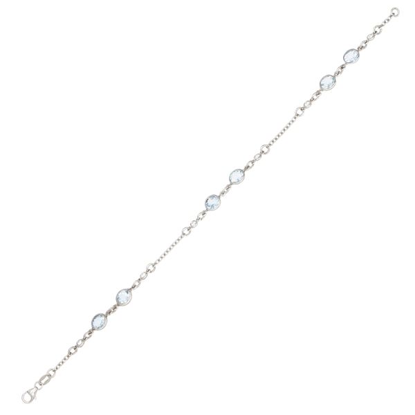 18kt white gold bracelet with aquamarines and diamonds