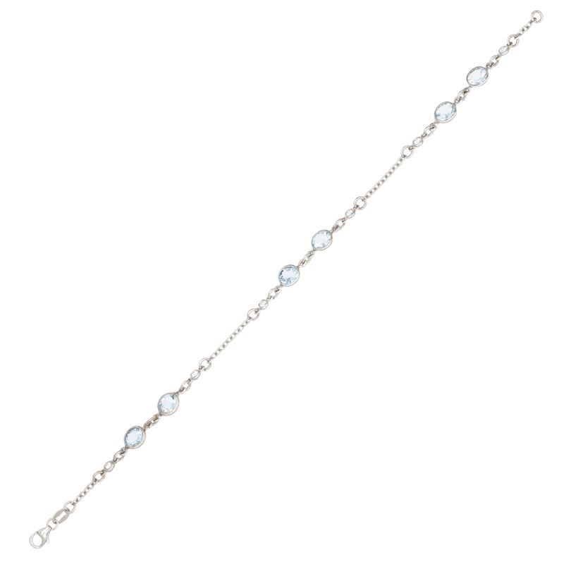 Bracciale in Oro Bianco 18kt Acquamarine e Diamanti