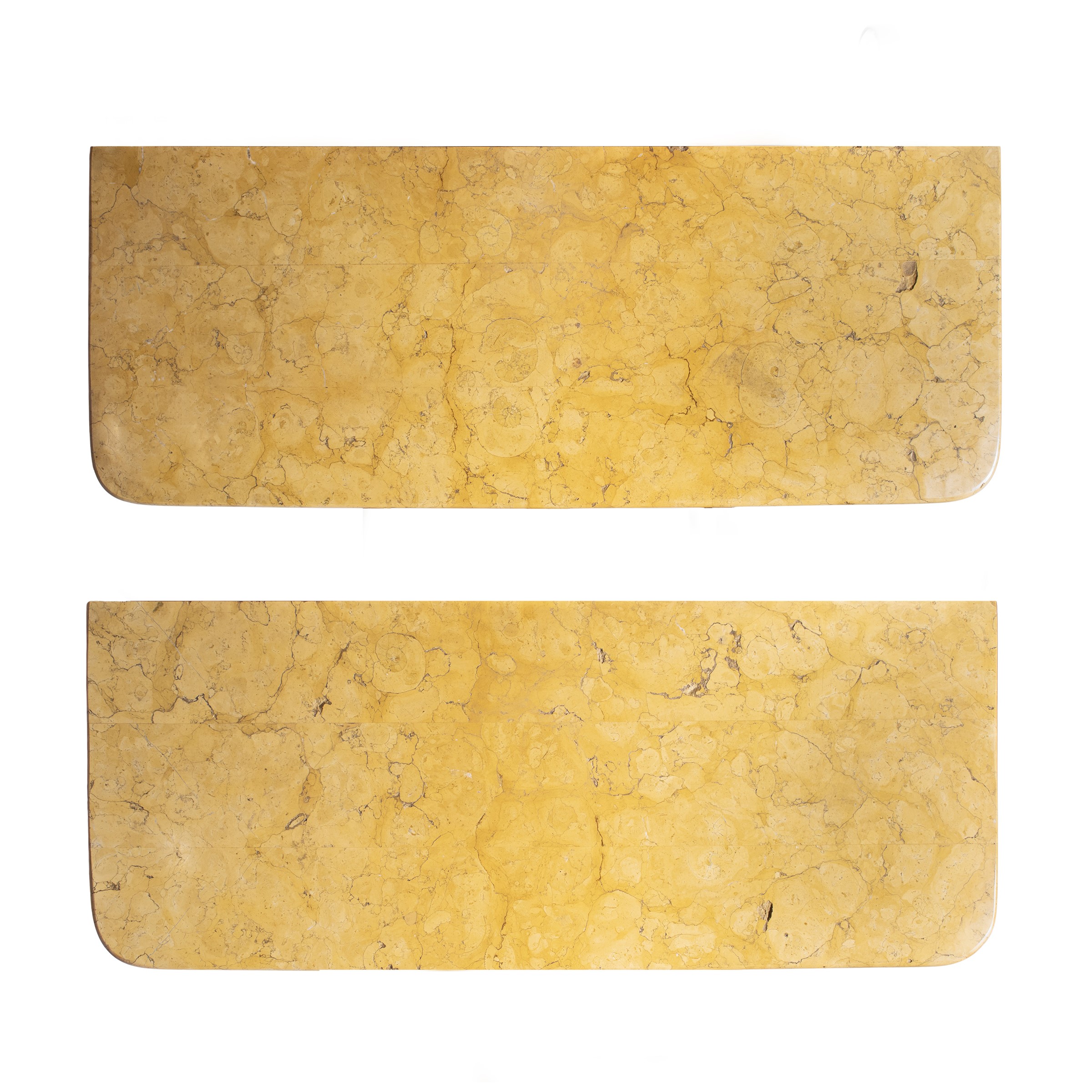 Coppia di console in mogano e legno ebanizzato