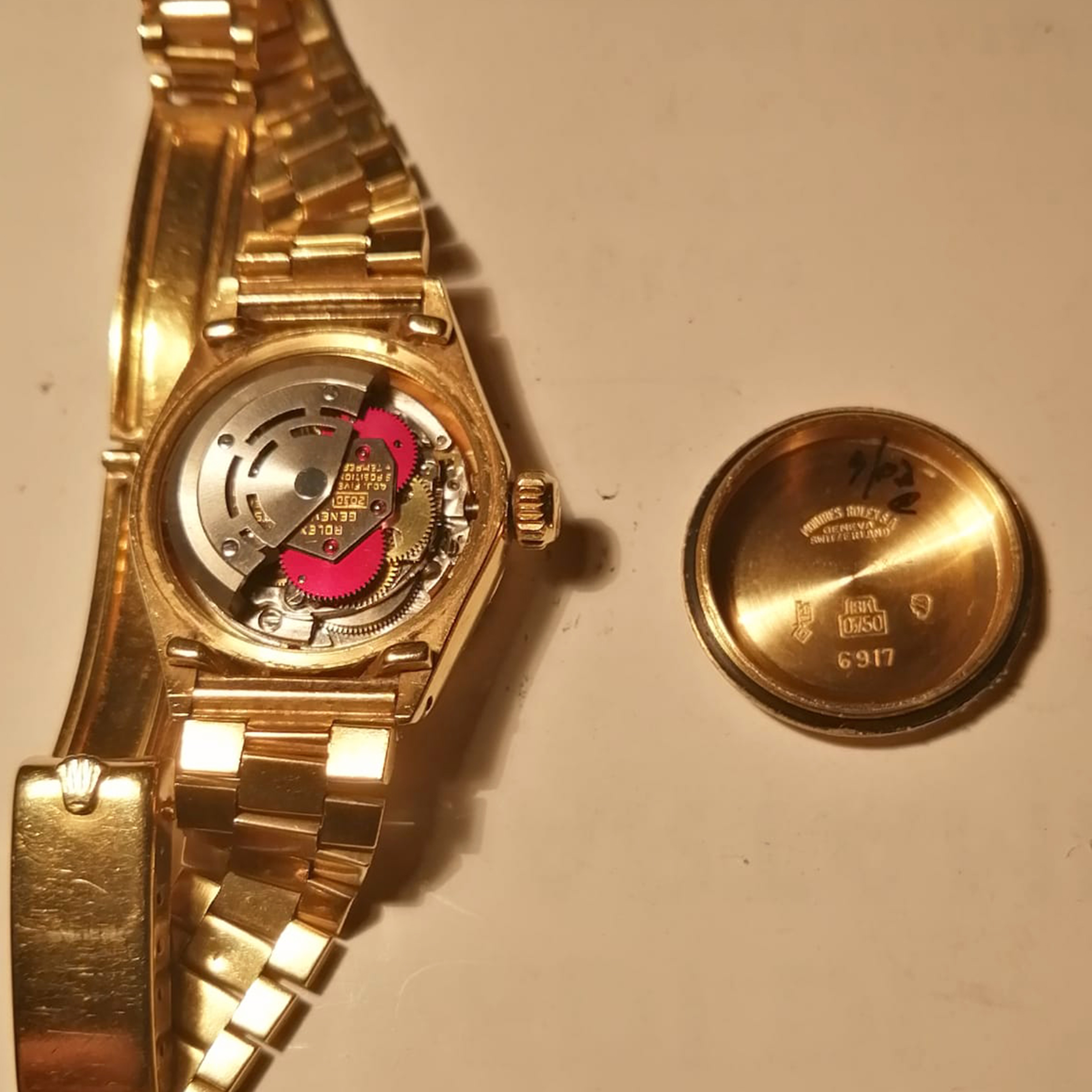 Rolex - Oyster Perpetual Datejust, orologio da donna in oro giallo 18kt, ref. 6917