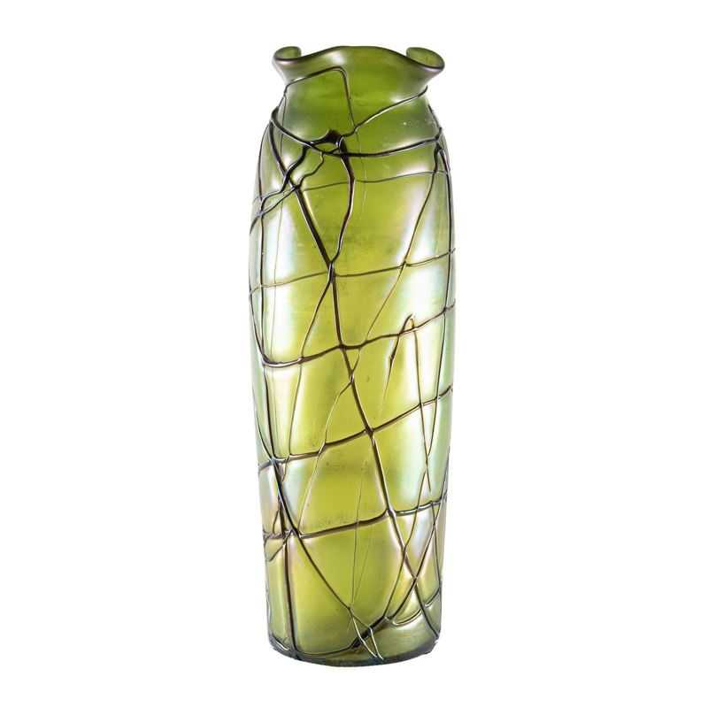 Vaso Art Nouveau in vetro iridescente